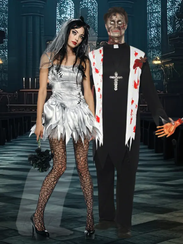 Zombie Prom King & Queen couples Halloween Costumes