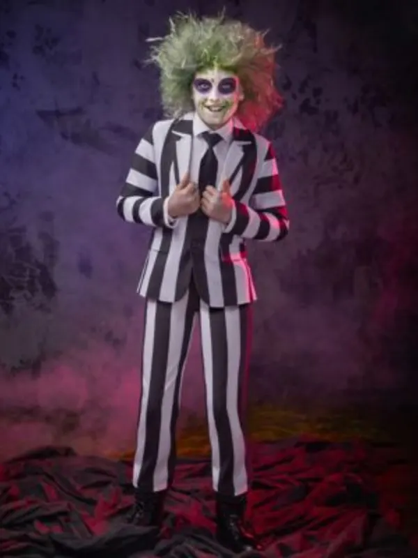 Beetlejuice’s Striped Spook Kids Halloween Costumes