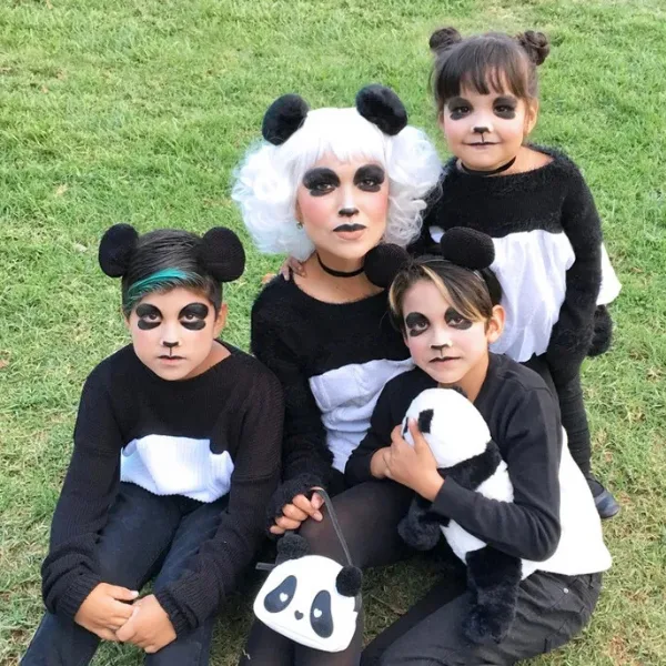 DIY Vintage Giant Panda Snack kids Halloween Costumes