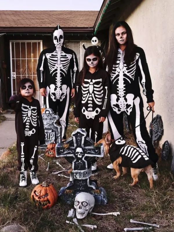 Eerie Skeleton Crew Family Halloween Costumes