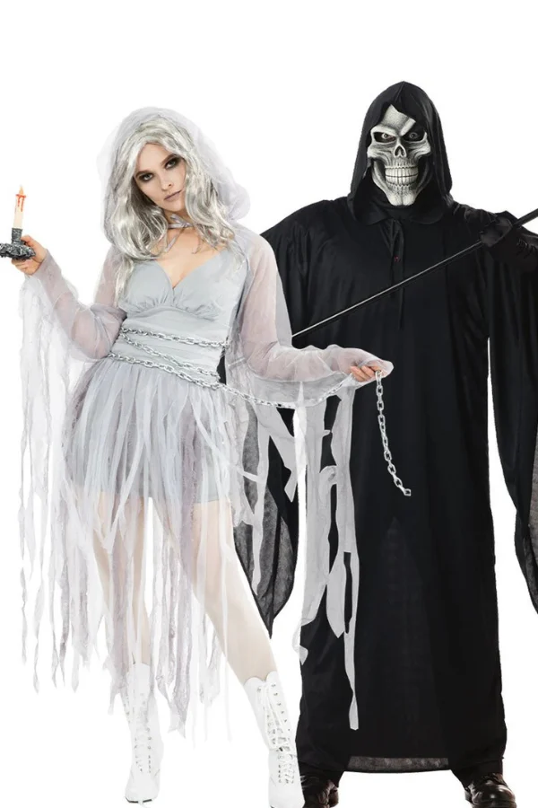 Ghost & Grim Reaper Couple Halloween Costume