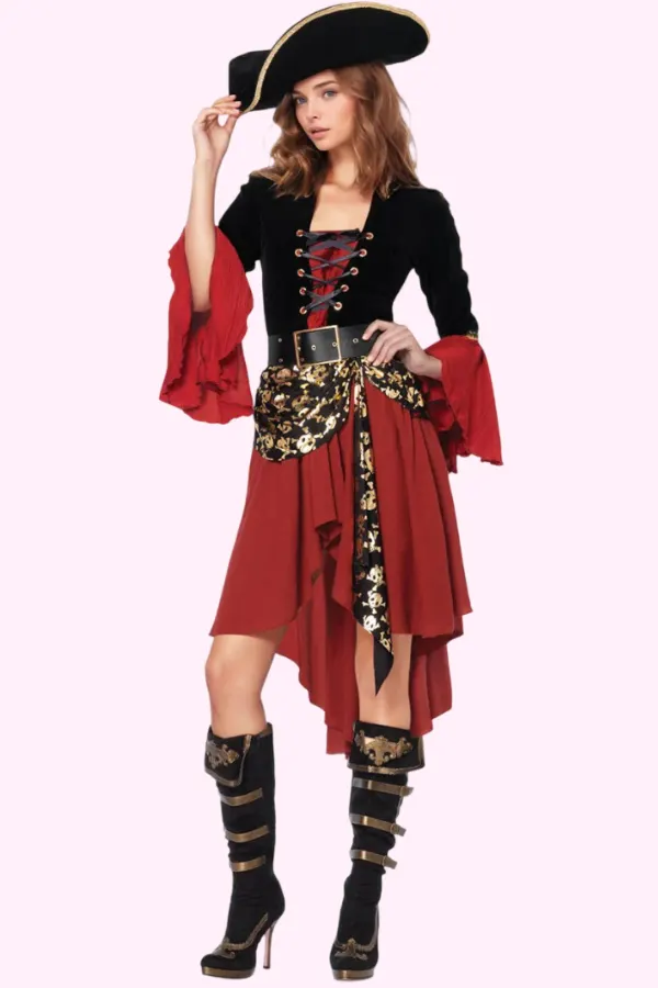 Scarlet Pirate Queen sexy College Halloween Costumes