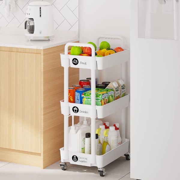 3-Tier Rolling Cart with Wheels for dorm room ideas