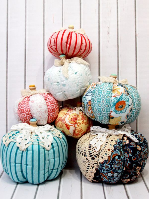Colorful Fall Fabric Pumpkins decor office
