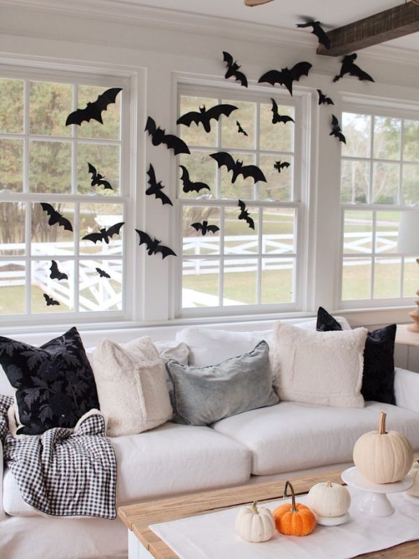 halloween decor with diy bats