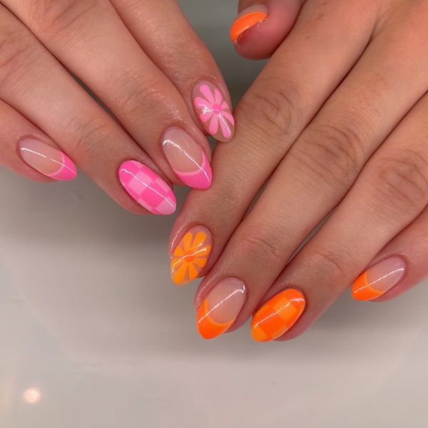 Halloween Summer French Tip Nails