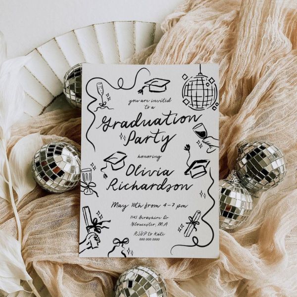 Hand Drawn Graduation Party Invitation Template