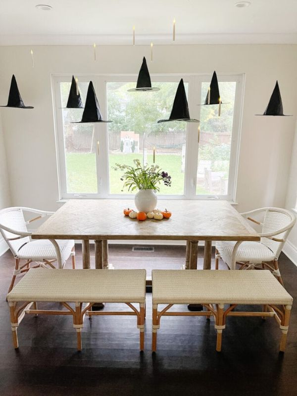 Hanging Witch Hats And Floating Candle