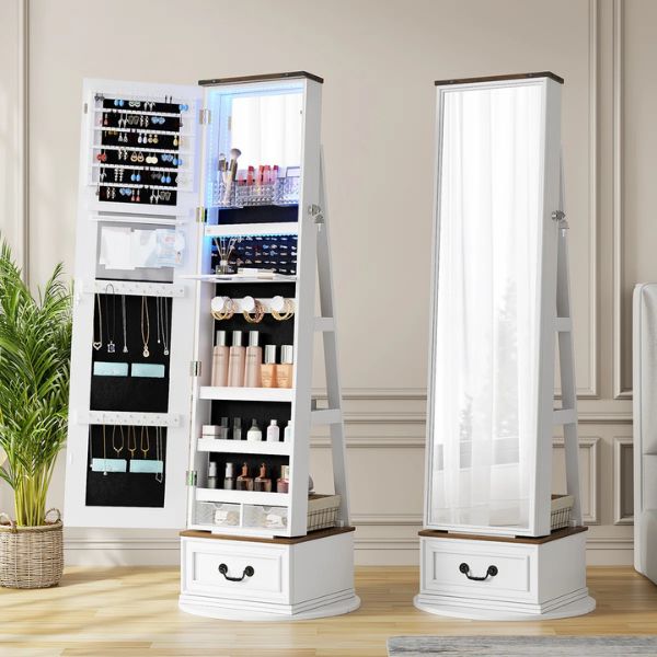 Jewelry Cabinet with Mirror for dorm room