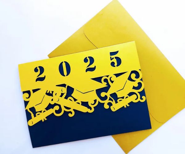 Laser-cut Graduation invitation