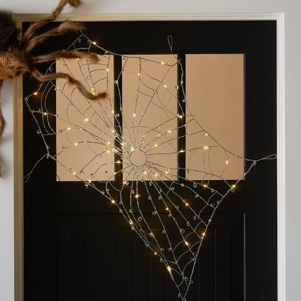 Lit Crystal Spider Web