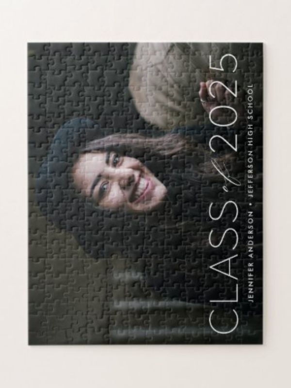 Overlay Photo Graduation Jigsaw Puzzle invitation