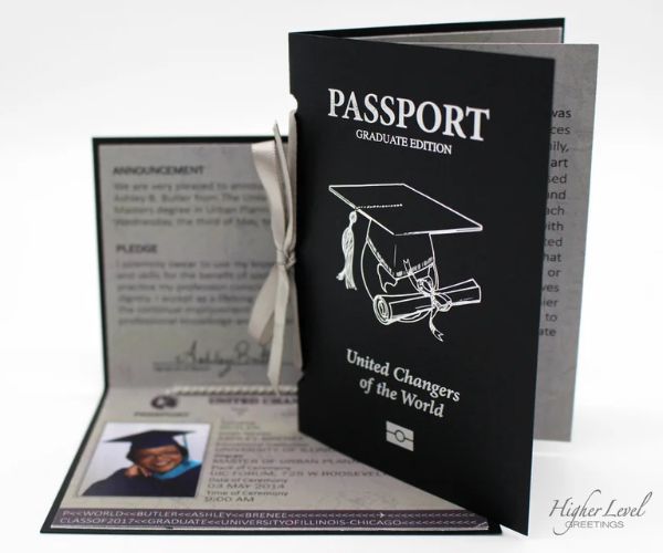 Passport-themed Graduation Invitation