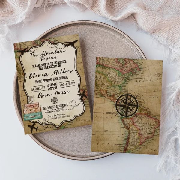 TravelTheme graduation announcements