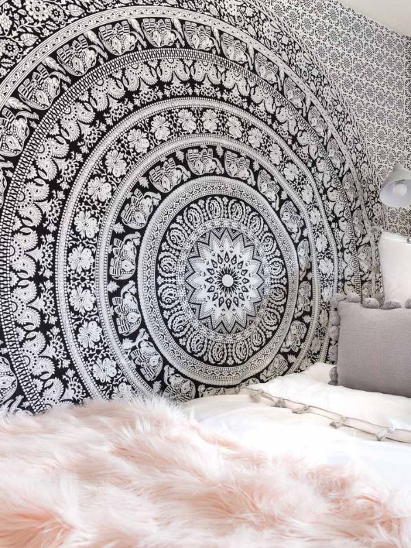 black and white tapestry for dorm room