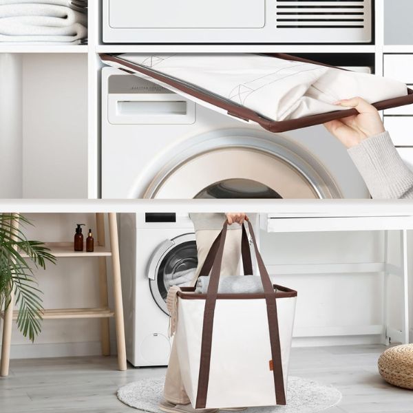 collapsible laundry caddy for dorm room