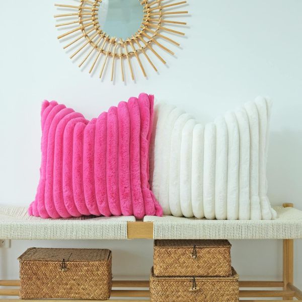 faux fur decorative throw pillow cover dorm room essentials