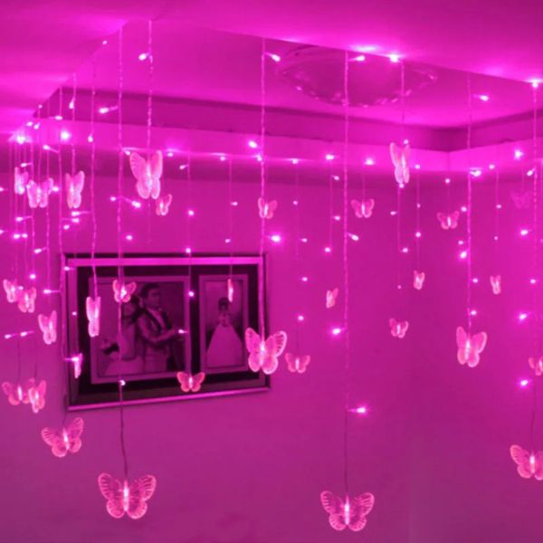 floating butterfly string light dorm room for girls