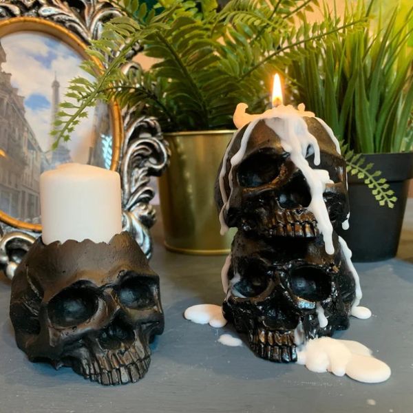 halloween Skull Candle Holders decoration
