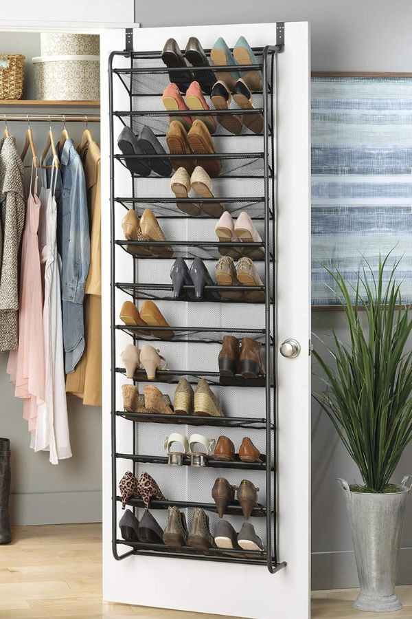 over-the-door shoe organizer dorm room idea