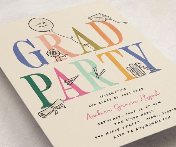 playful graduation announcement Card