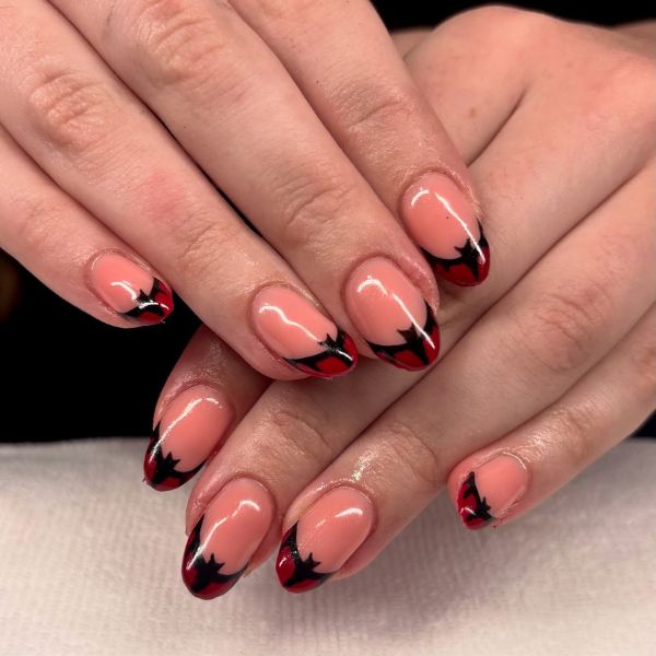 short Halloween Bat Nails