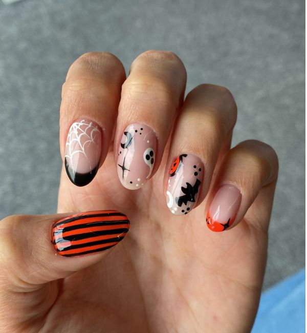 CUTE Short Halloween Nails
