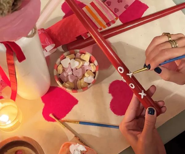 Candle-Painting Galentine’s Day Activity