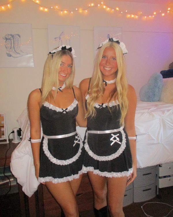 French Maid Halloween costume for friend duo