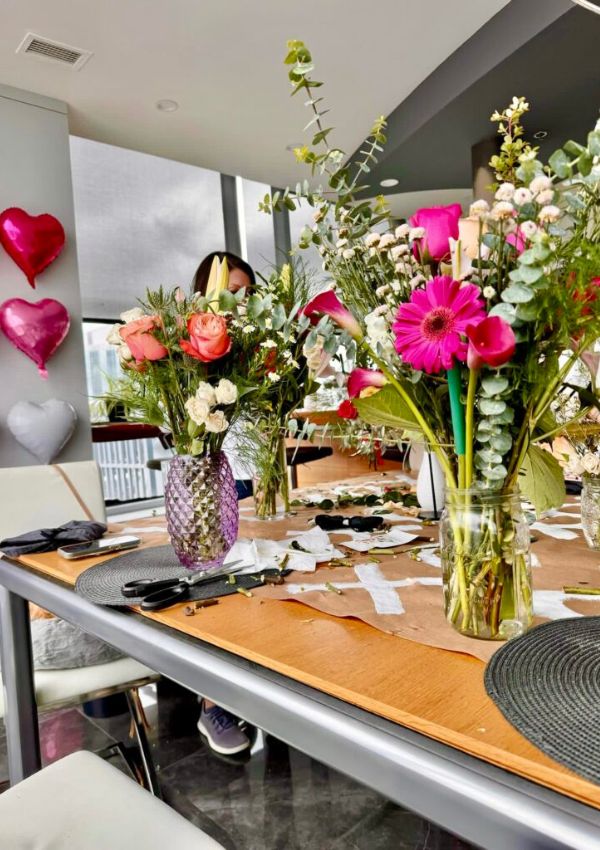 Galentine’s Day Party floral arrangments