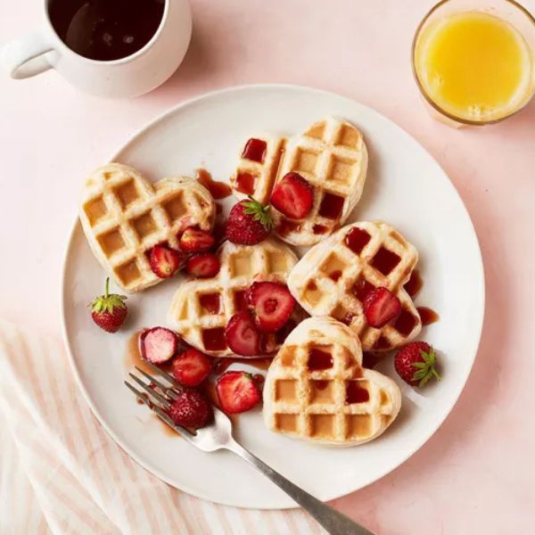 Heart-Shaped Waffles Galentine's Day Party Idea