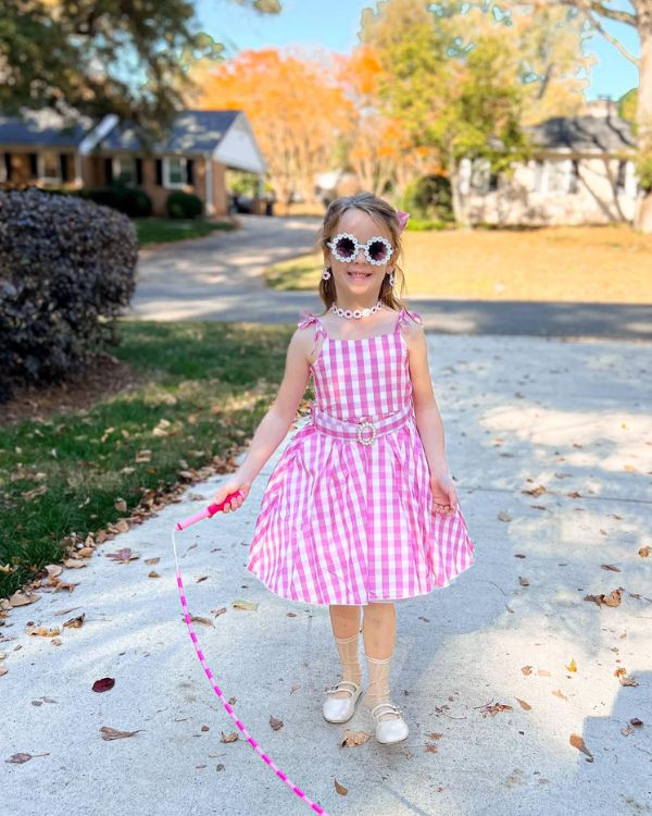 Kids Girls Pink Barbie Halloween Costume
