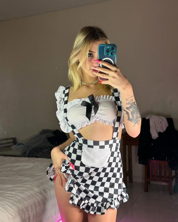 Sexy Black and white plaid Halloween costume for teens