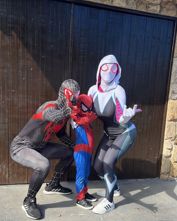 Spider-Verse themed family Halloween costumes