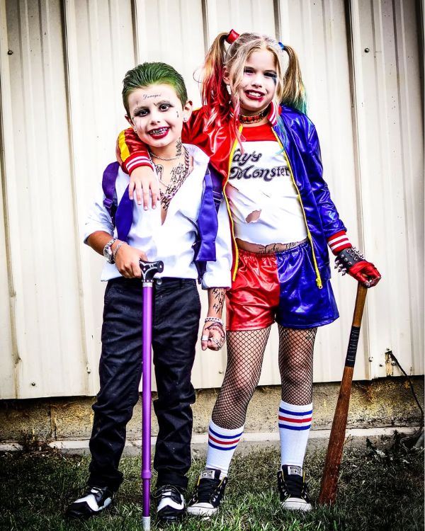 The Joker and Harley Quinn Halloween Costume for Kids