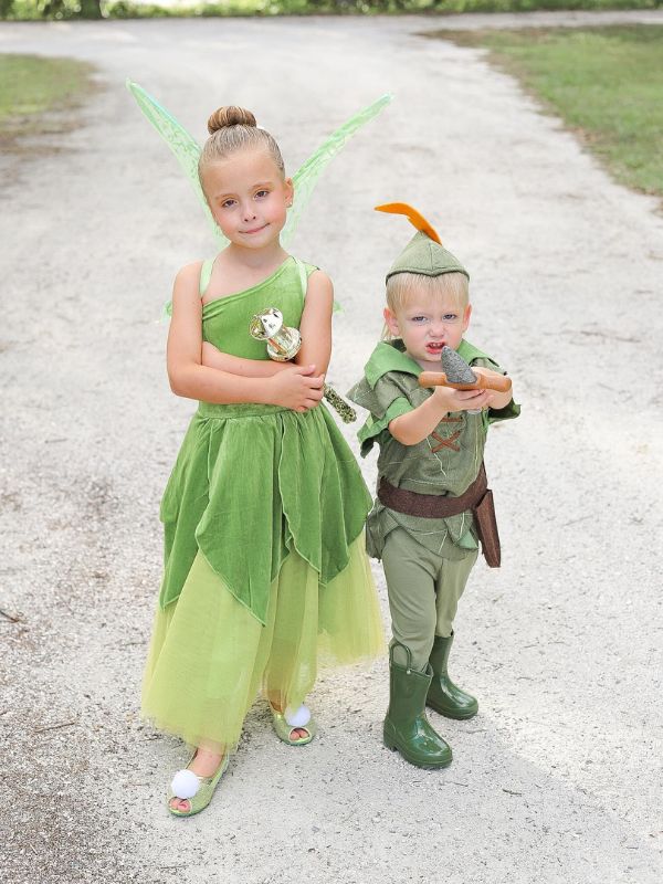 Tinker Bell and Peter Pan Halloween Costume for Kids
